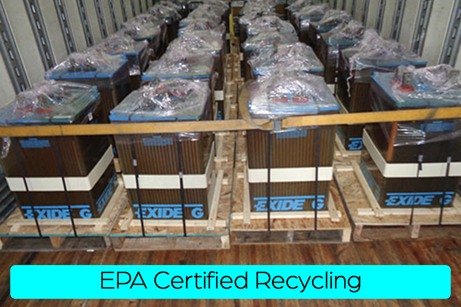 EPA Certified Recycling, Lead BAttery Recycling, Lithium Battery Recycling
